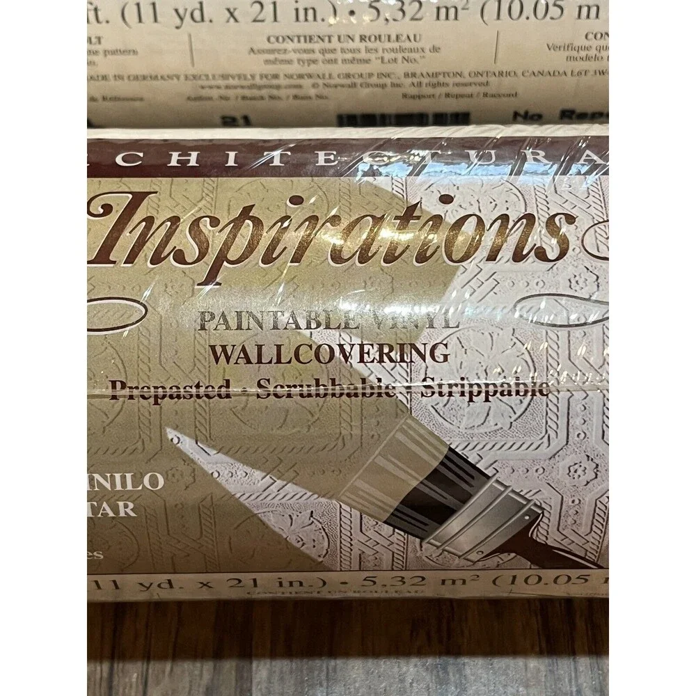 Architectural Inspirations Paintable Vinyl Wall Covering Lot Of 3 Rolls 533200L